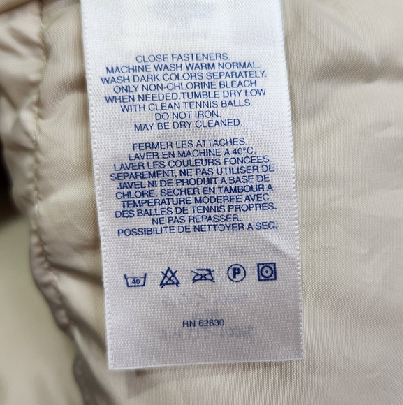 Lands End Goose Down Ivory Cream Puffer Vest Womens Sz Medium 10/12 - Picture 8 of 9
